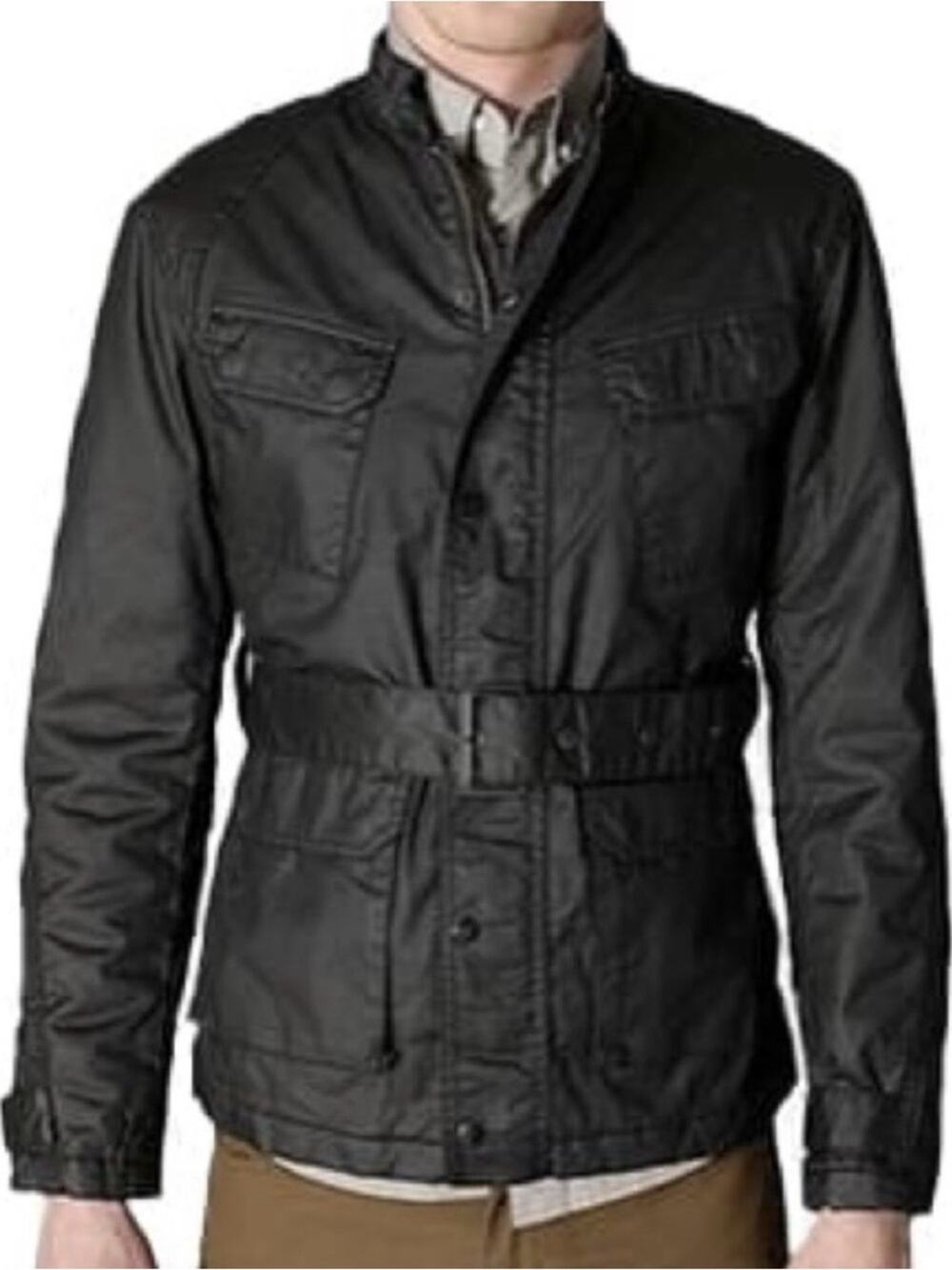 Standard Cloth Men's Black Waxed Cotton Jacket, Size XL